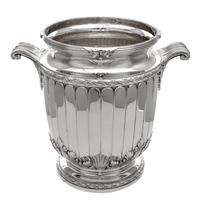 A French Silver Wine Cooler, Tetard Freres, Paris, Early 20th Century, the banded rim with foliate decoration above the fluted body, th