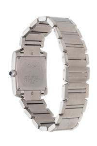 CARTIER, REF. 2465 STAINLESS STEEL 'TANK FRANCAISE' WRISTWATCH