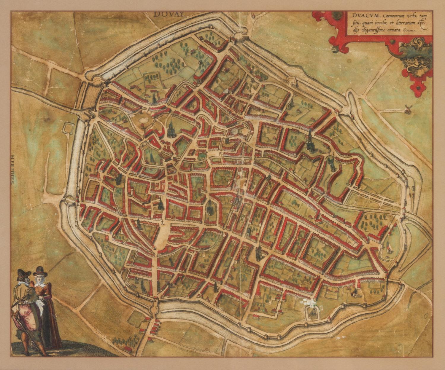 BRAUN & HOGENBERG. A pair of hand-colored engraved French and Belgian city maps from Civitates Orbis Terrarum. Amster., c. 1588.