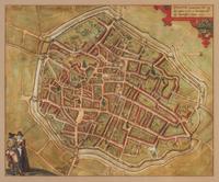 BRAUN & HOGENBERG. A pair of hand-colored engraved French and Belgian city maps from Civitates Orbis Terrarum. Amster., c. 1588.