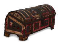 A Venetian Pressed Metal on Velvet Clad Cassone