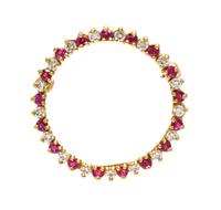 An 18 Karat Yellow Gold, Ruby and Diamond Circle Pendant/Brooch, 2.80 dwts.
