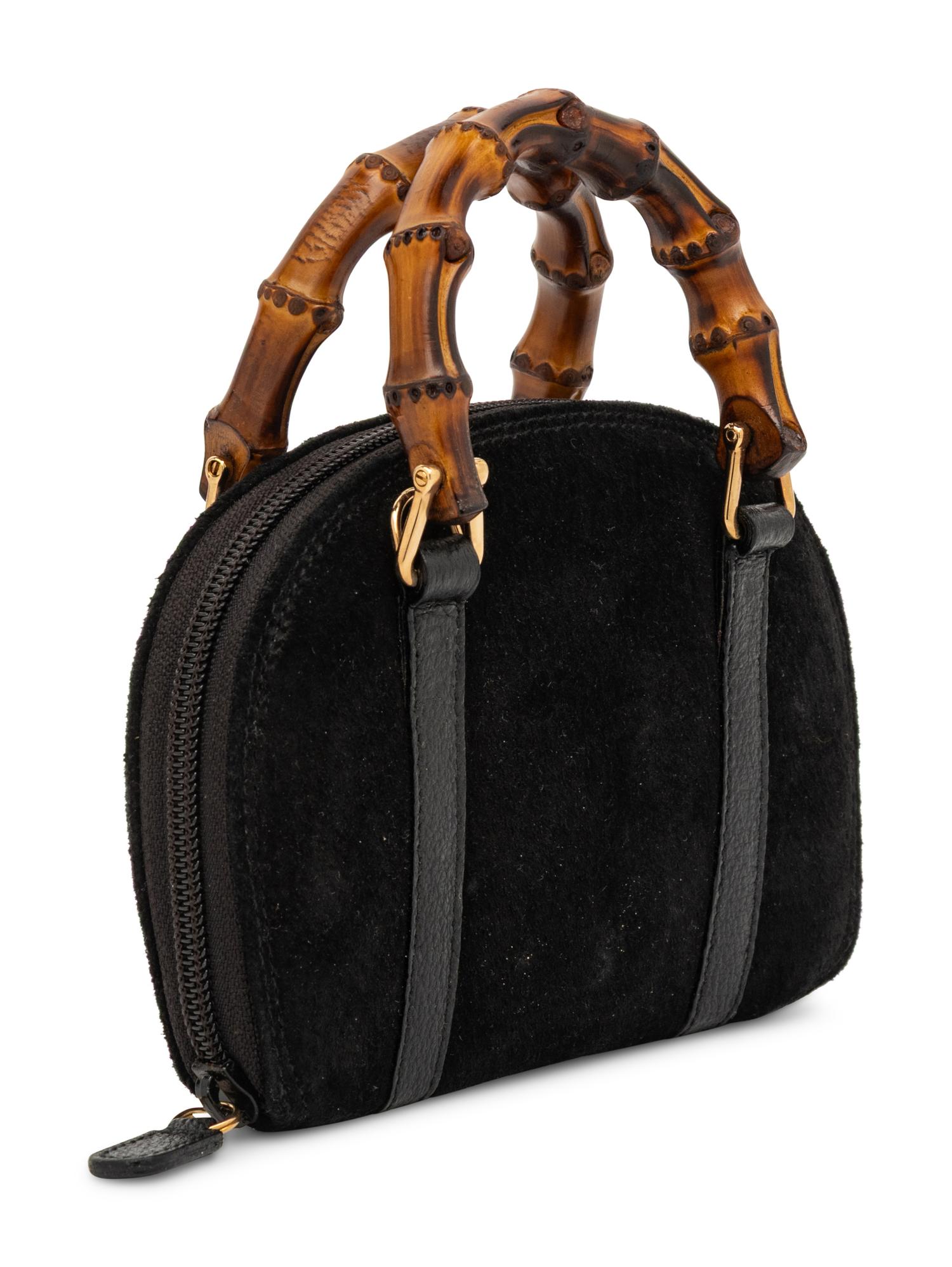 Gucci, Black Suede & Bamboo Mini Bag