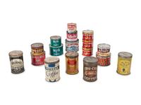 A Large Group of Country Store Advertising Coffee Tins