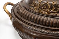 A Pair of Pompeiian Style Gilt and Patinated Bronze Covered Bowls