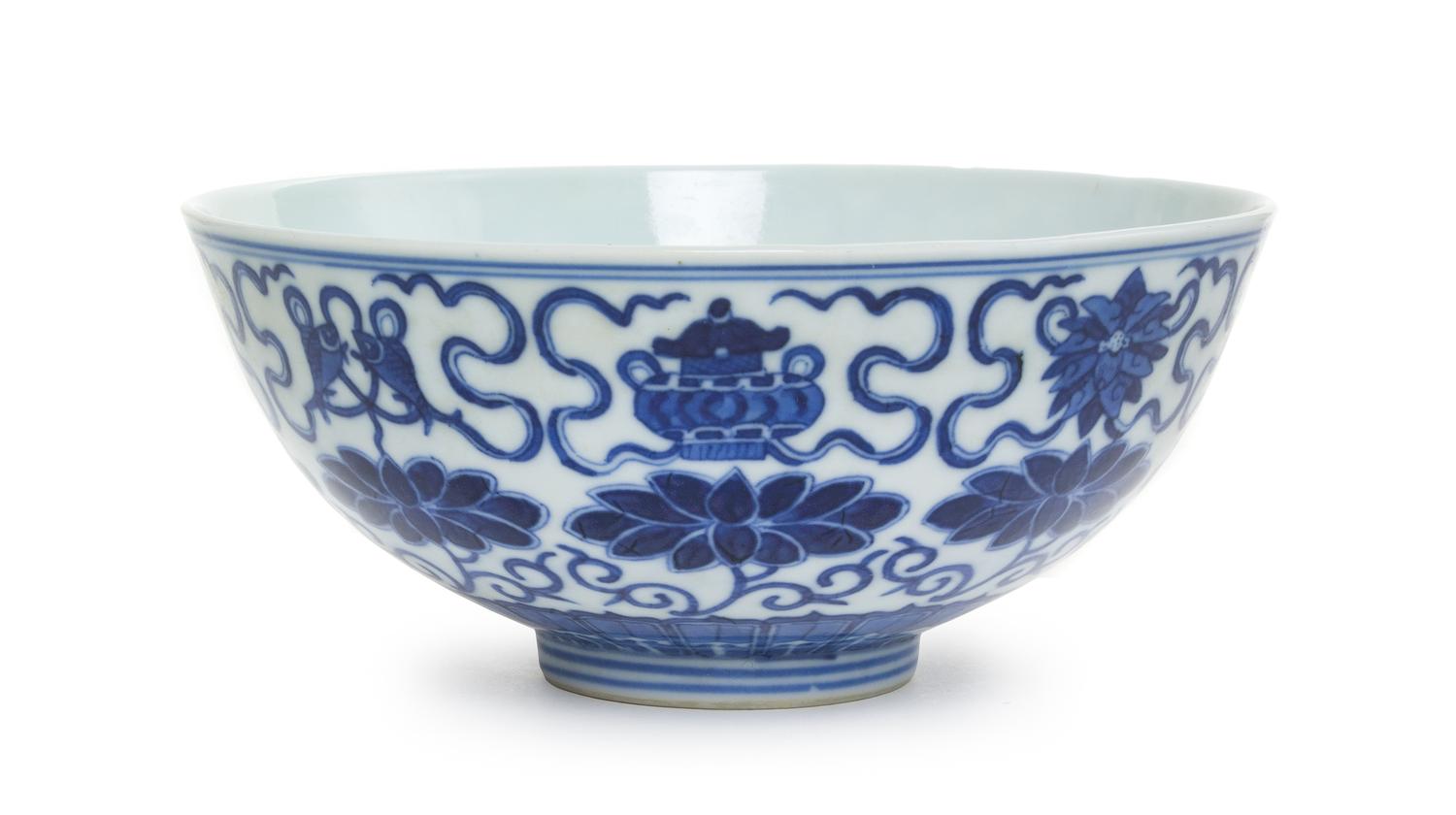 A Blue and White Porcelain Bowl Diameter 5 1/2 inches. — GUANGXU PERIOD (1875-1908)