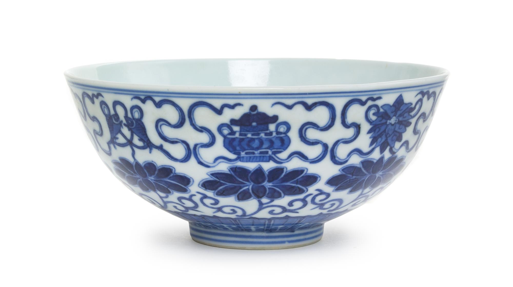A Blue and White Porcelain Bowl Diameter 5 1/2 inches. — GUANGXU PERIOD (1875-1908)