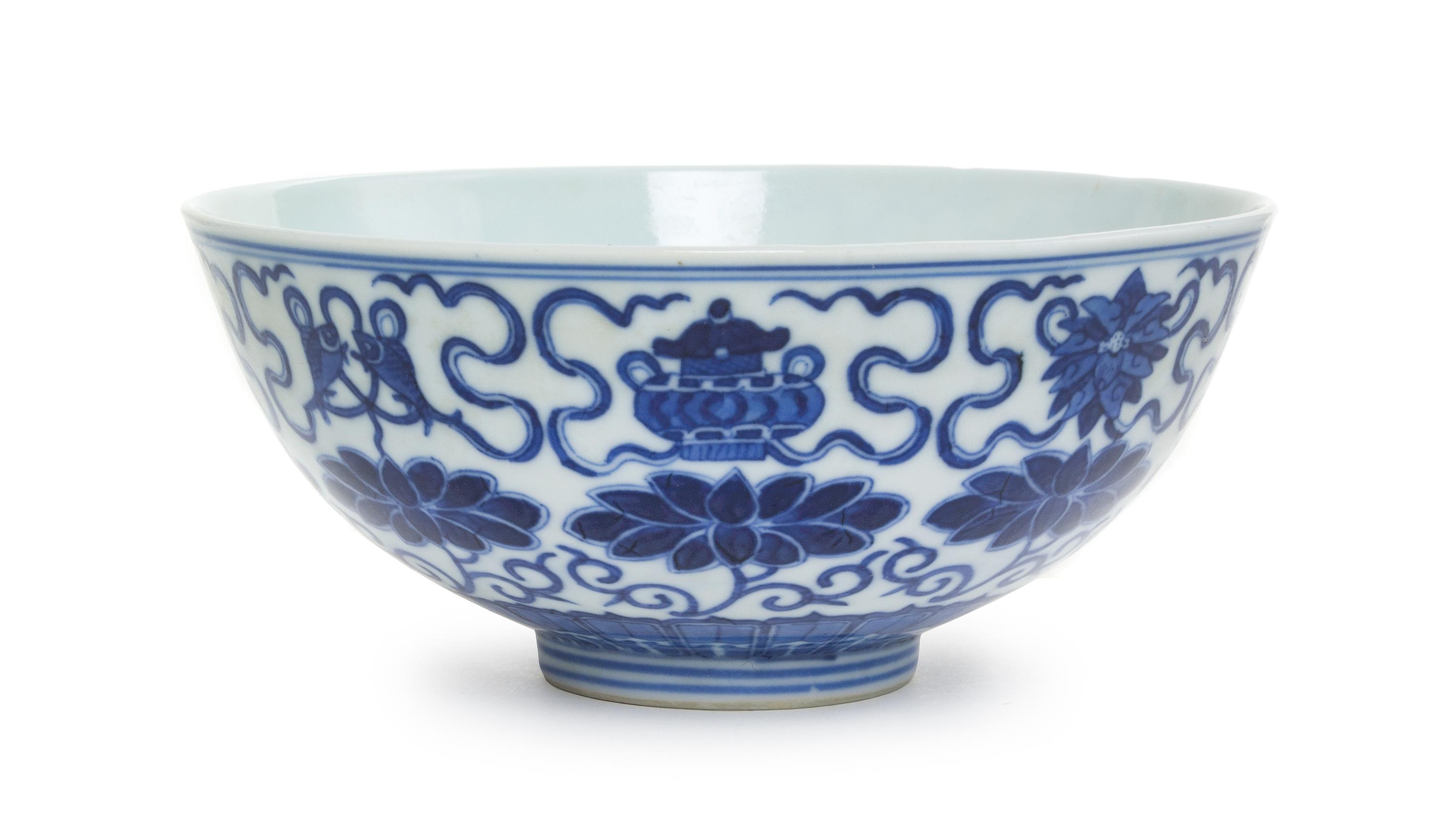 A Blue and White Porcelain Bowl Diameter 5 1/2 inches. — GUANGXU PERIOD (1875-1908)