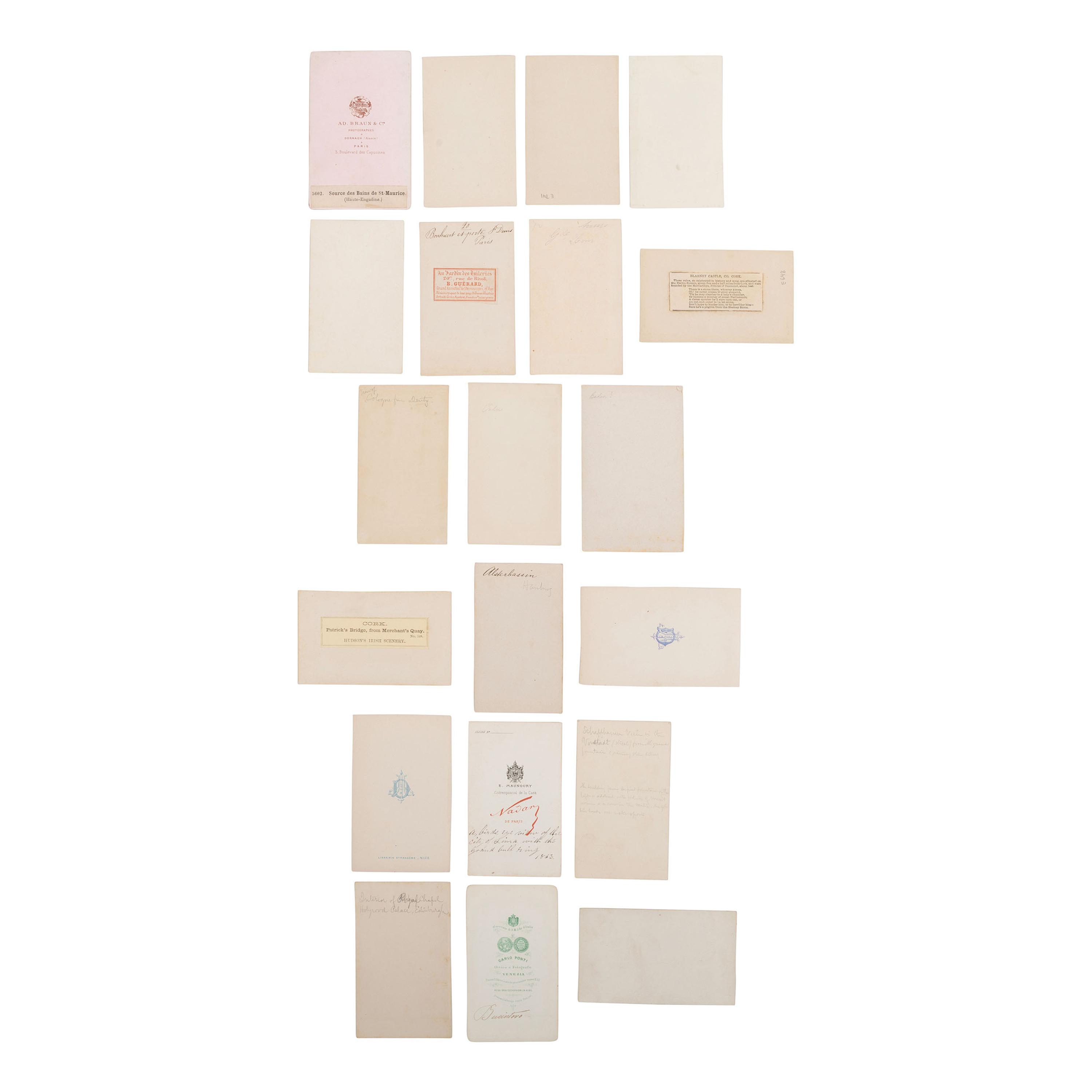 [Early Photography] Group of 325 Carte de Visites of European Subjects, Landmarks, Art, and More