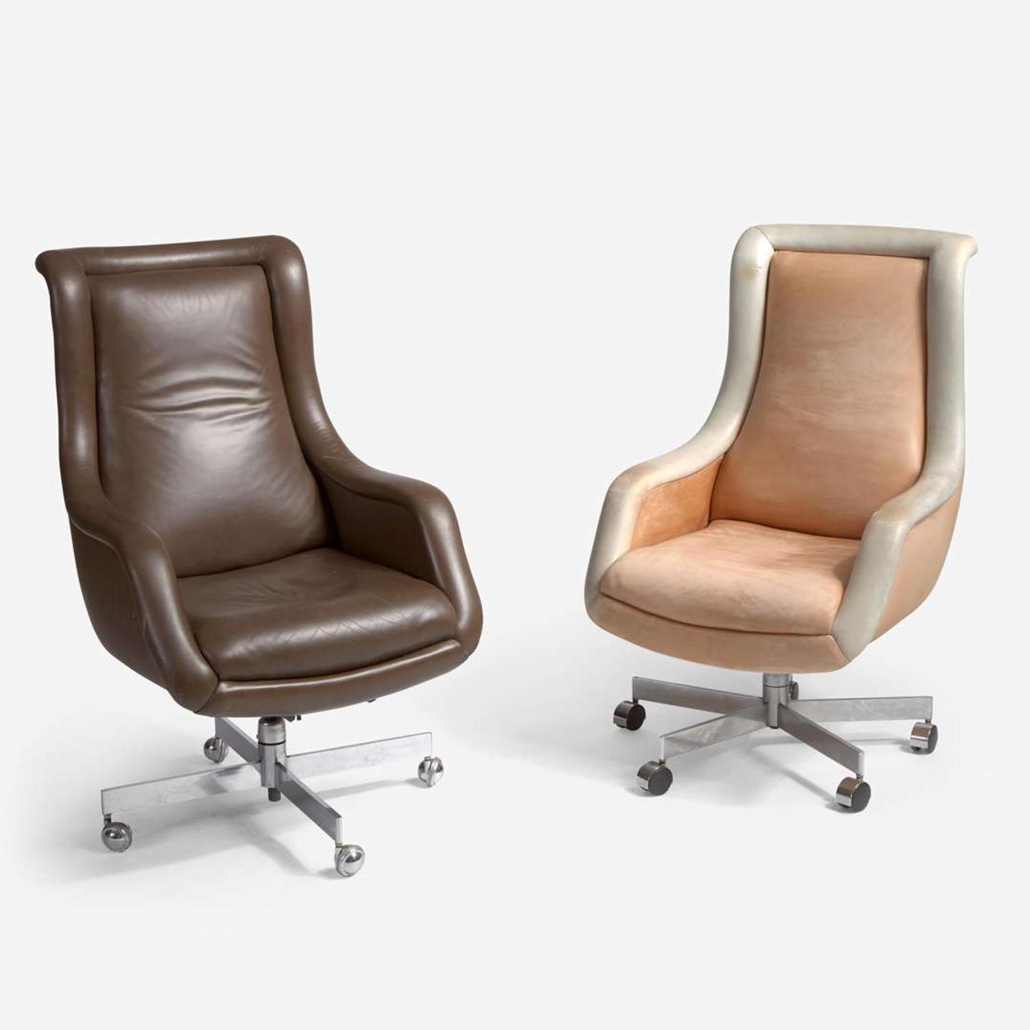 Vladimir Kagan (American, 1927-2016) Two Crescent Executive Chairs, Vladimir Kagan Designs, Inc., USA, circa 1974