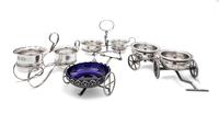 A Pair of Silver-Plate Creamer and Sugar Trollies