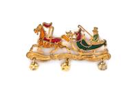 An Hermes Red, Green and Gold Enamel Brooch,
