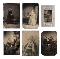 [EARLY PHOTOGRAPHY]. 37 tintypes of women of varying ages, incl. studious and religious subjects.