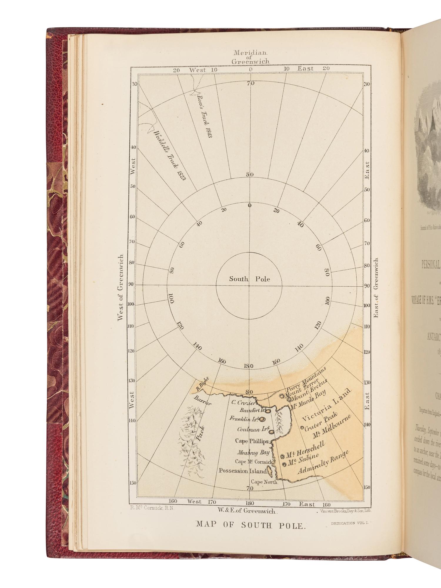 McCORMICK, Robert (1800-1890). Voyages of Discovery in the Arctic and Antarctic Seas, and Round the World: Being the Personal Narratives of Attempts to Reach the North and South Poles; And of an Open-Boat Expedition up the Wellington Channel in Search of Sir John Franklin and Her Majesty's Ships "Erebus" and "Terror," in Her Majesty's Boat "Forlorn Hope." London: Sampson Low, Marston, Searle, and Rivington, 1884.
