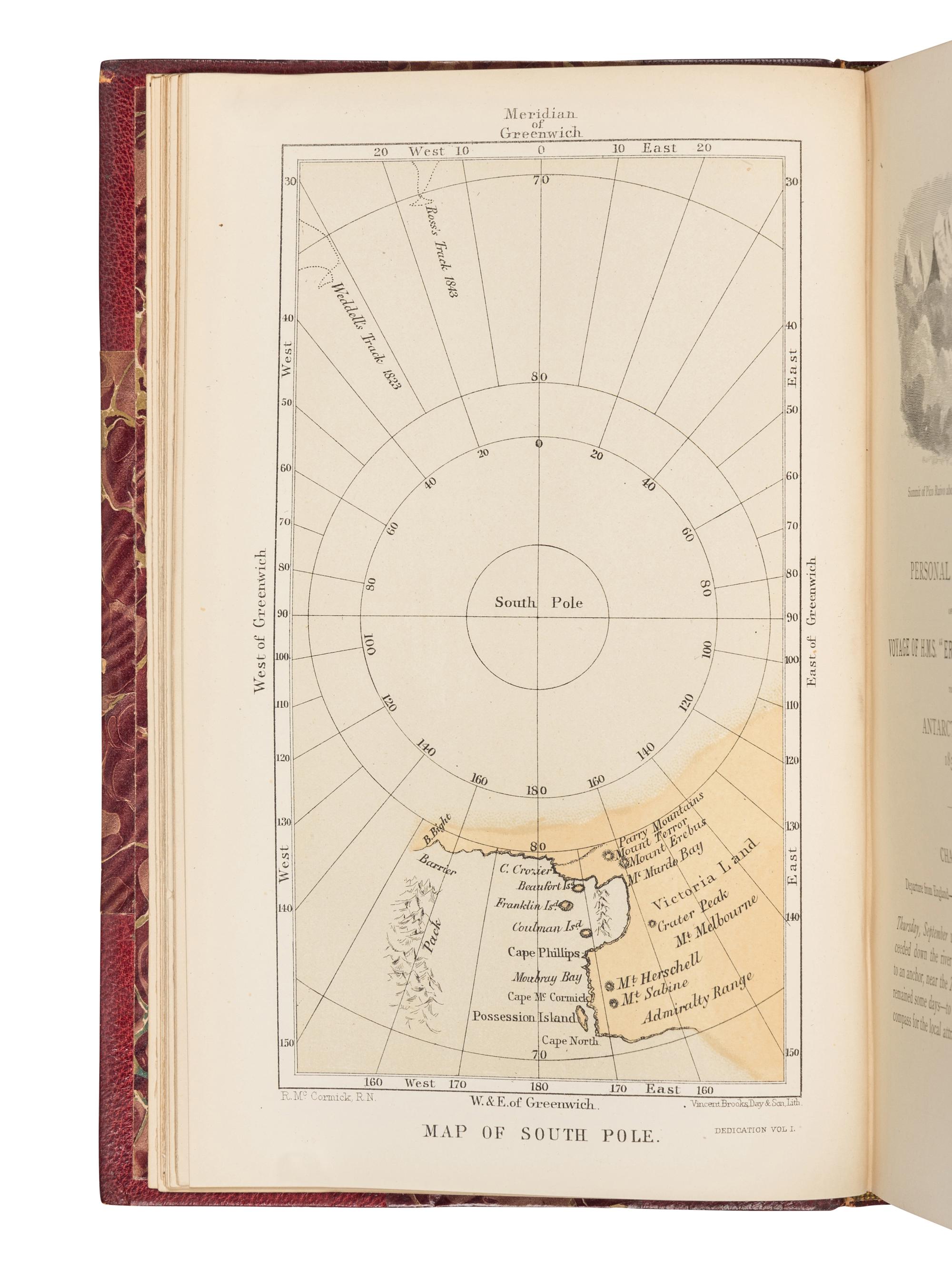 McCORMICK, Robert (1800-1890). Voyages of Discovery in the Arctic and Antarctic Seas, and Round the World: Being the Personal Narratives of Attempts to Reach the North and South Poles; And of an Open-Boat Expedition up the Wellington Channel in Search of Sir John Franklin and Her Majesty's Ships "Erebus" and "Terror," in Her Majesty's Boat "Forlorn Hope." London: Sampson Low, Marston, Searle, and Rivington, 1884.