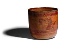 A Maya Polychrome Cylinder Vessel
