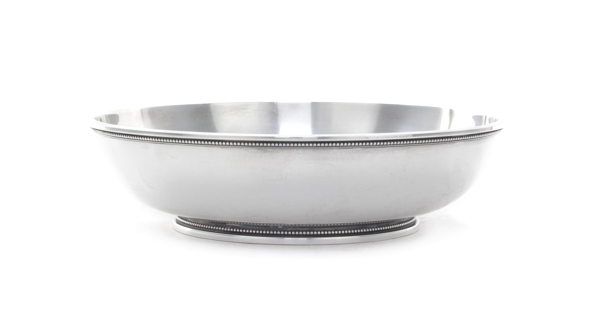A Swedish Silver Bowl, Borgila, Vastervik, 1965, of shallow, circular form with beaded borders, raised on a conforming short foot.