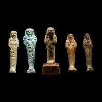 Five Egyptian Faience Ushabtis