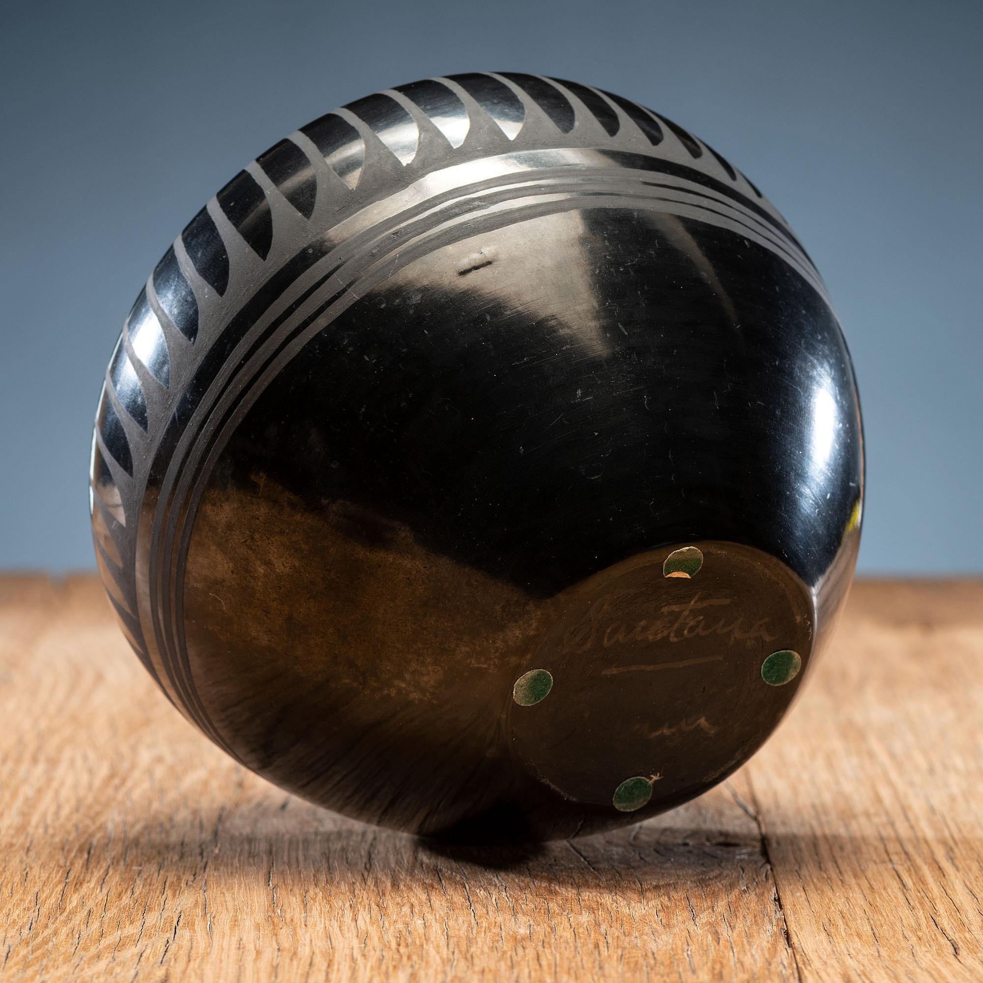 Santana and Adam Martinez (San Ildefonso, 1909-2002 / 1903-2000) Blackware Pottery Bowl