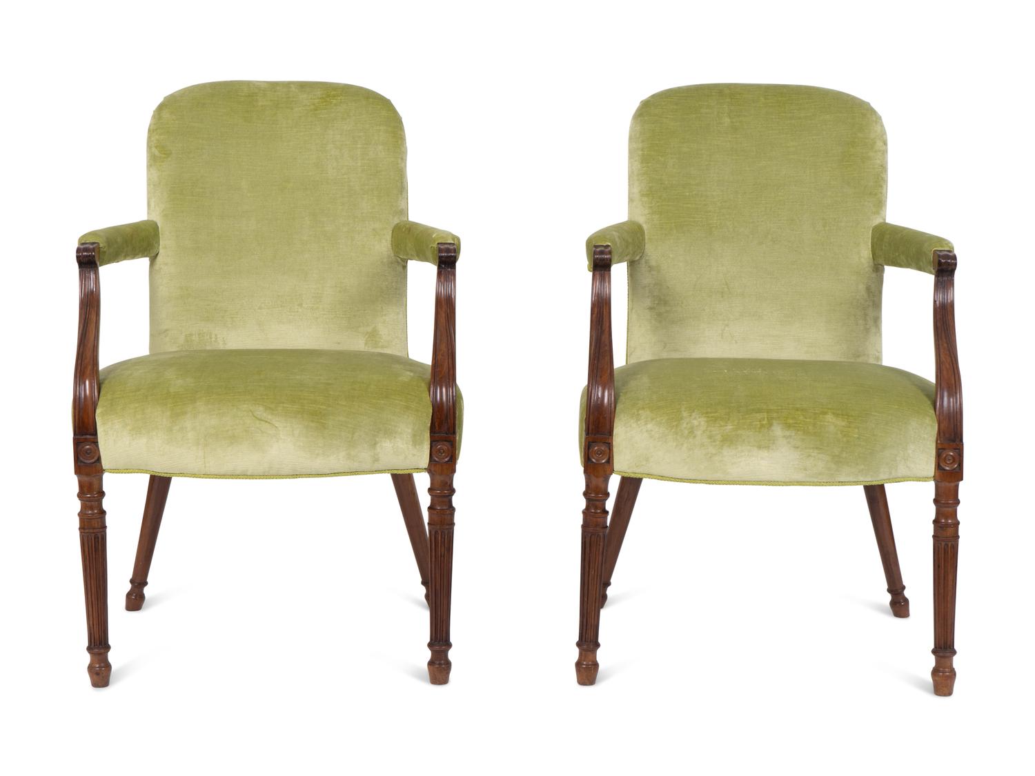 A Pair of George III Mahogany Open Armchairs — LATE 18TH/EARLY 19TH CENTURY