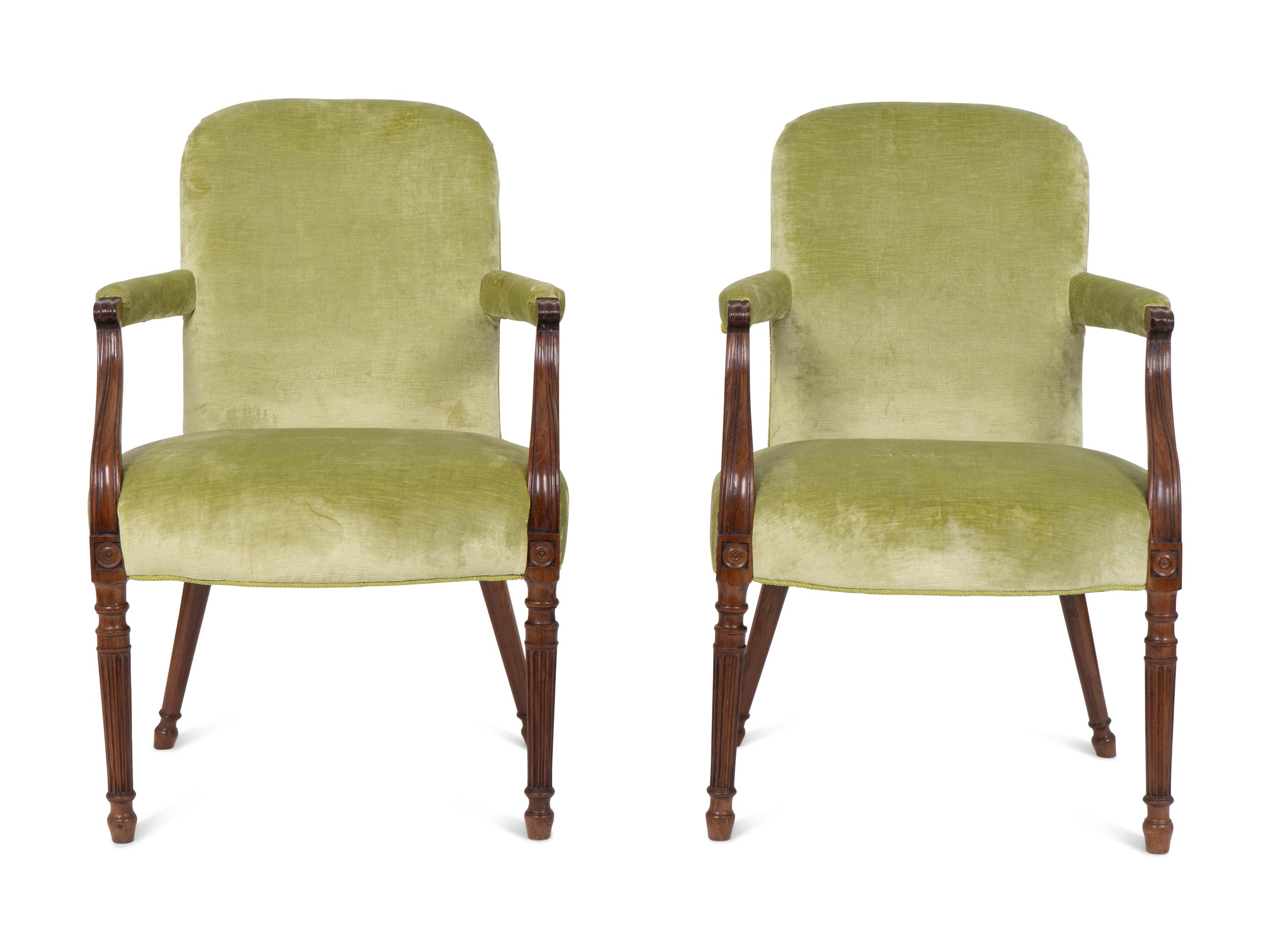 A Pair of George III Mahogany Open Armchairs — LATE 18TH/EARLY 19TH CENTURY