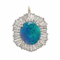 Opal and Diamond Pendant Ring