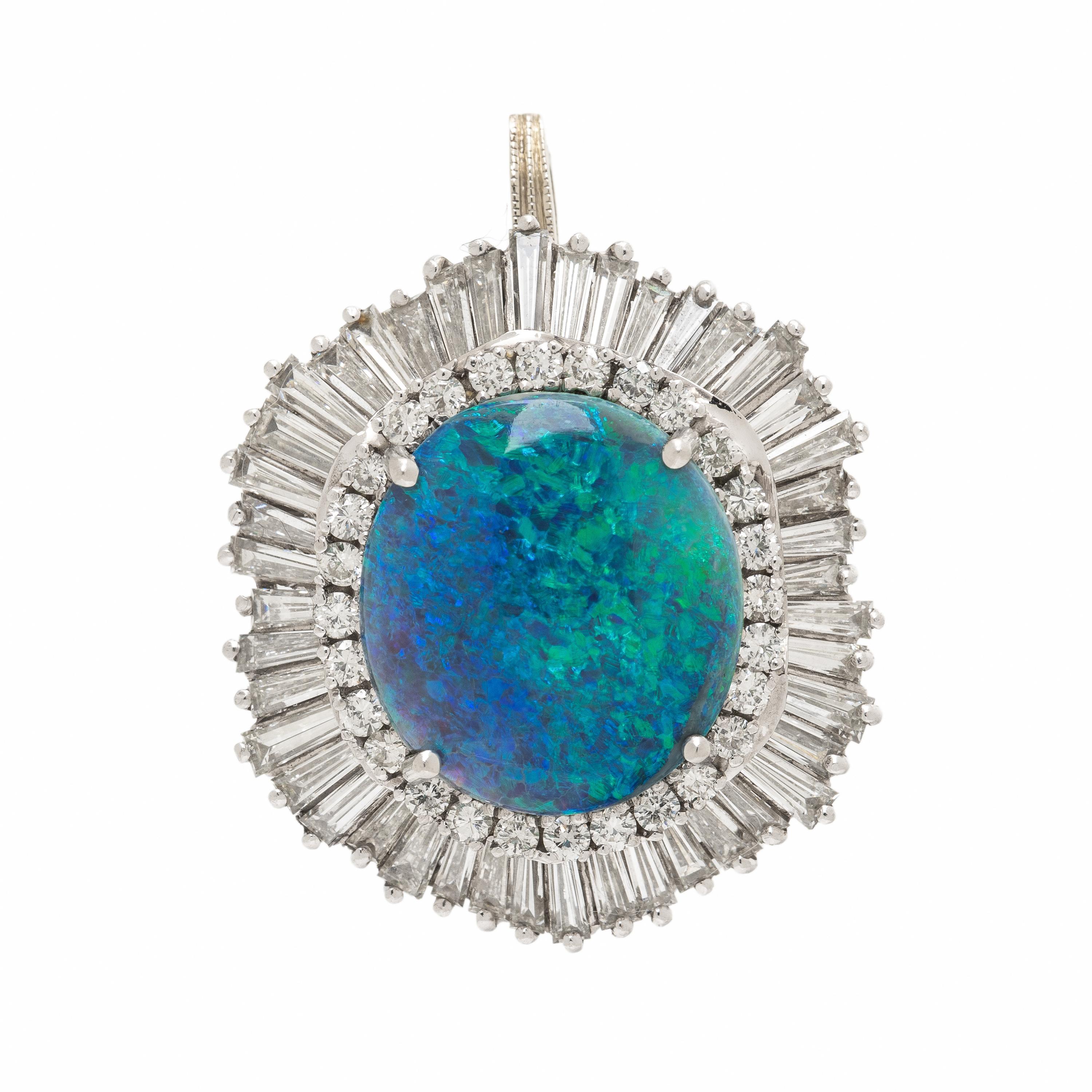 Opal and Diamond Pendant Ring