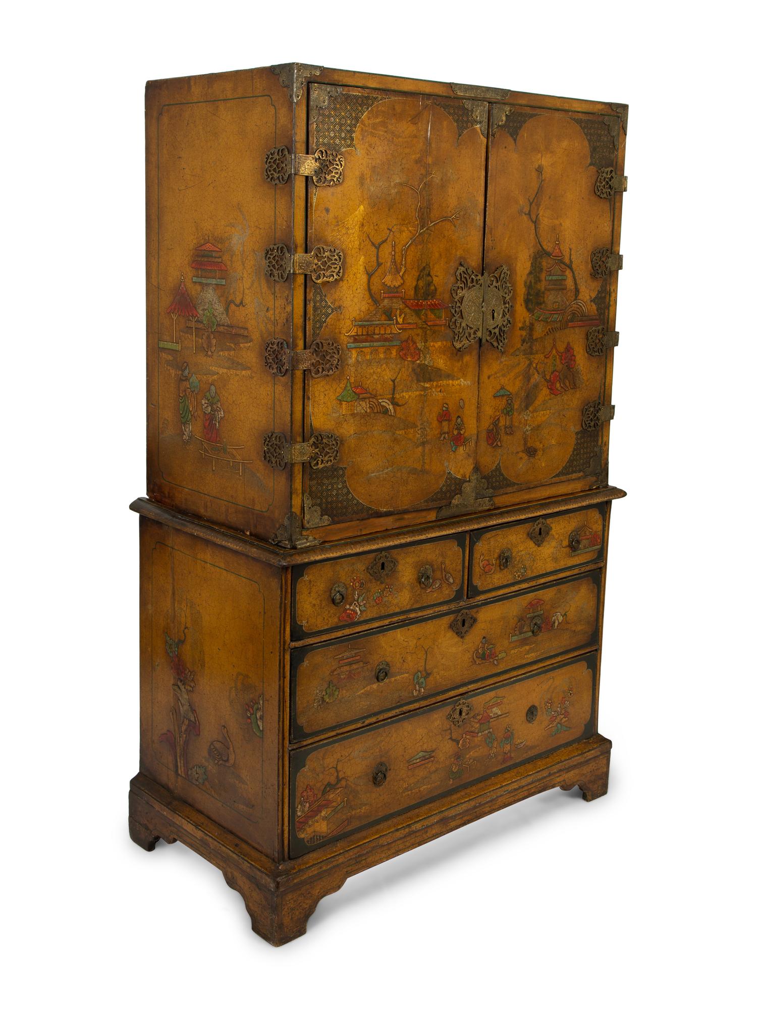 A George III Lacquered and Japanned Cabinet-on-Chest — 18TH/19TH CENTURY