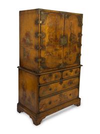 A George III Lacquered and Japanned Cabinet-on-Chest — 18TH/19TH CENTURY