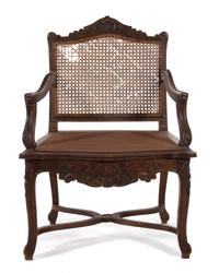 A Regence Style Carved Walnut Armchair