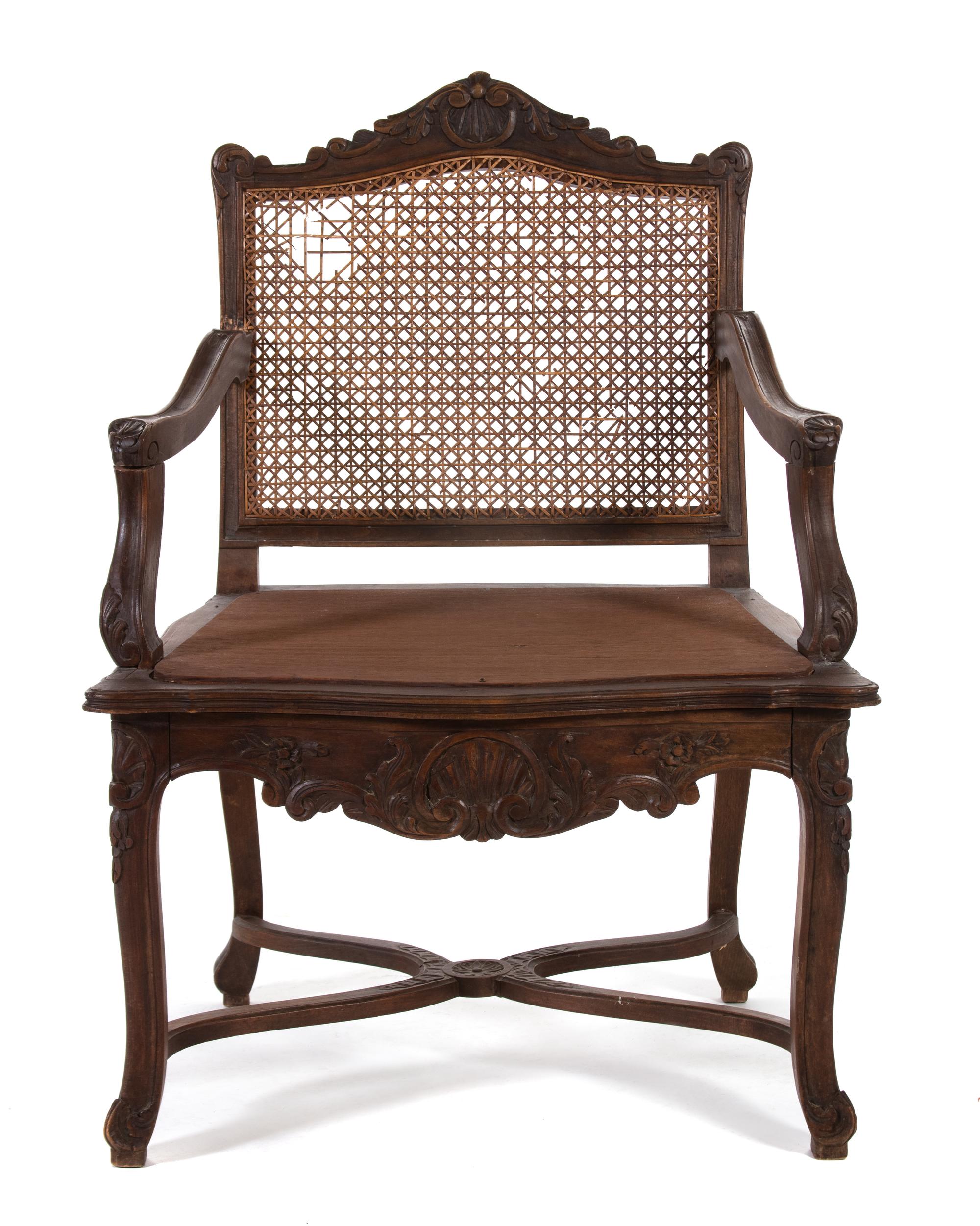 A Regence Style Carved Walnut Armchair