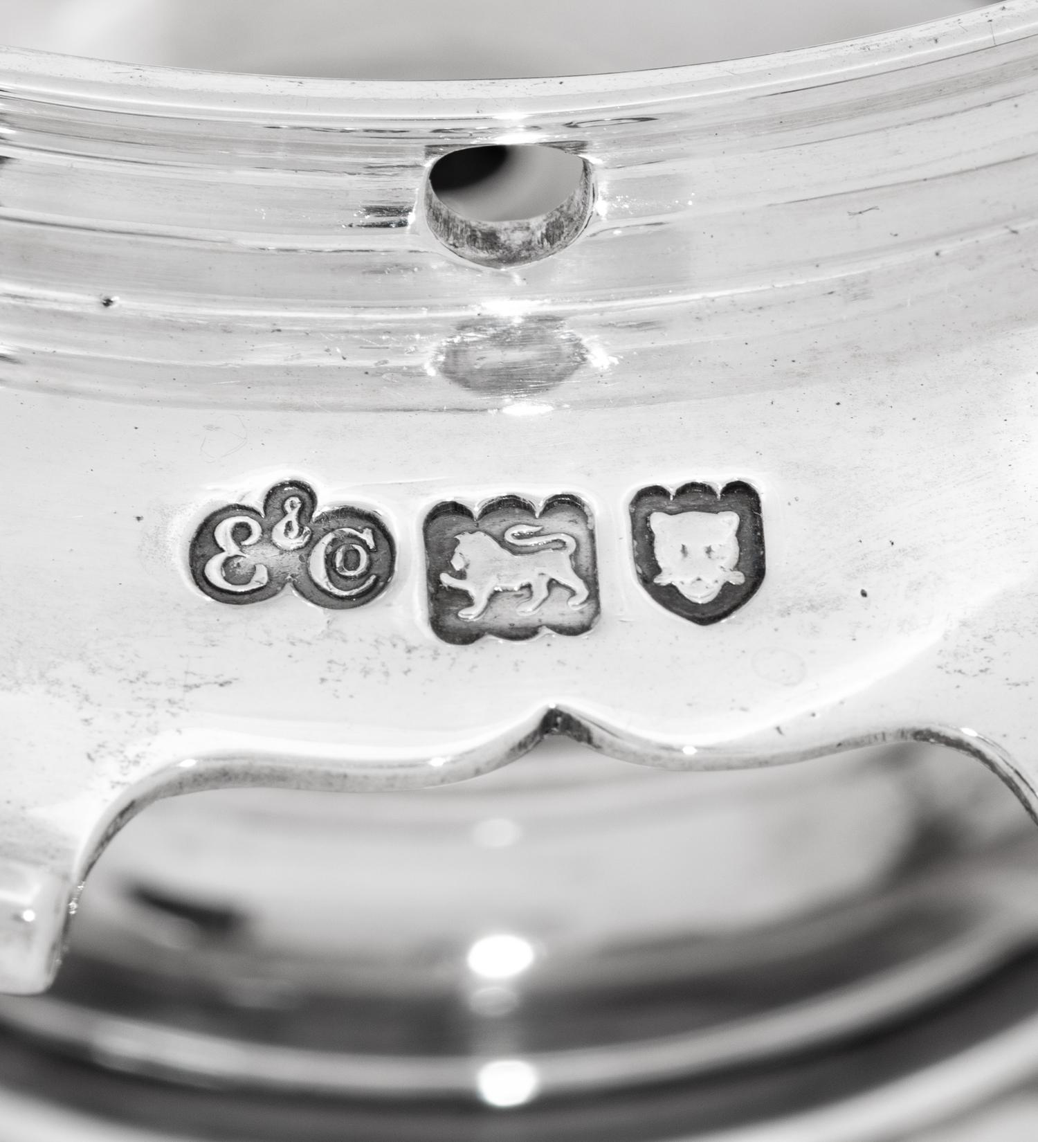 An English Silver Kettle on Lamp Stand