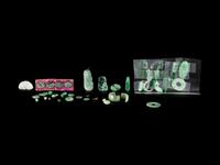 A Small Collection of Chinese Jade, Jadeite and Glass Jewelry