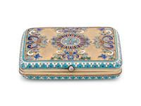 A Russian Silver-Gilt and Enamel Cigarette Case