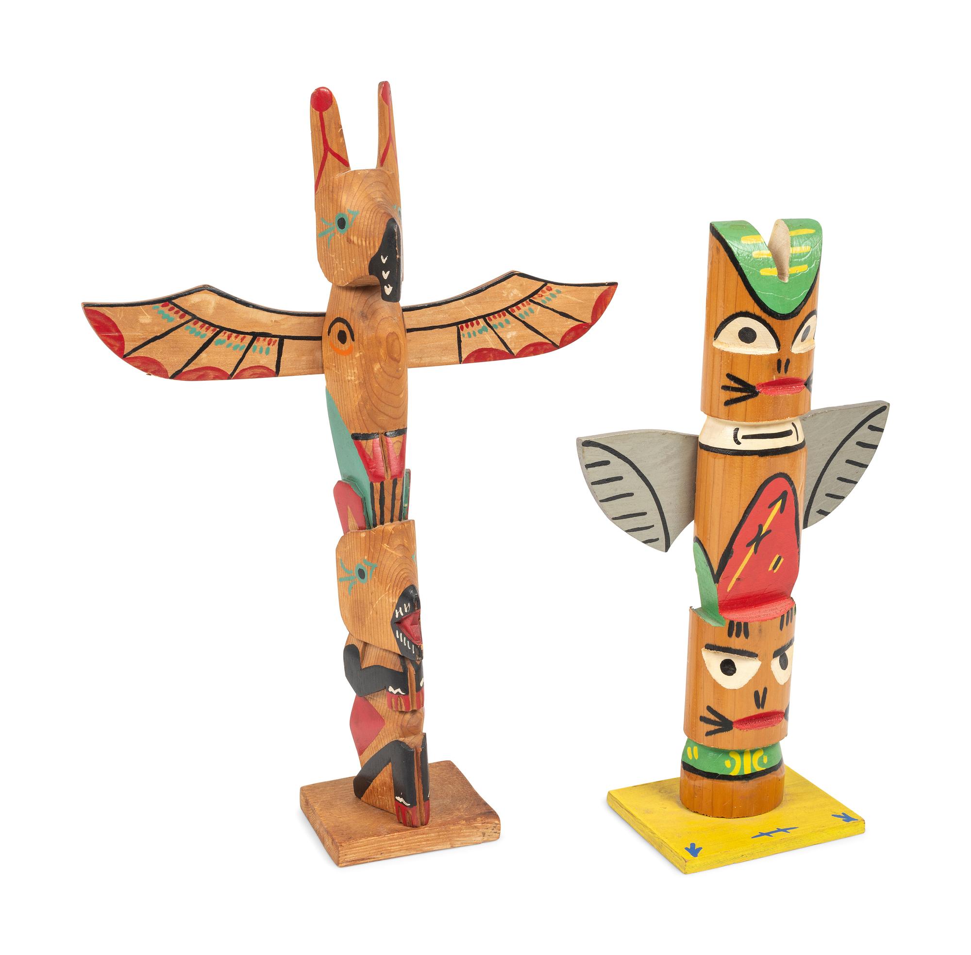 Model Northwest Coast Totem Poles