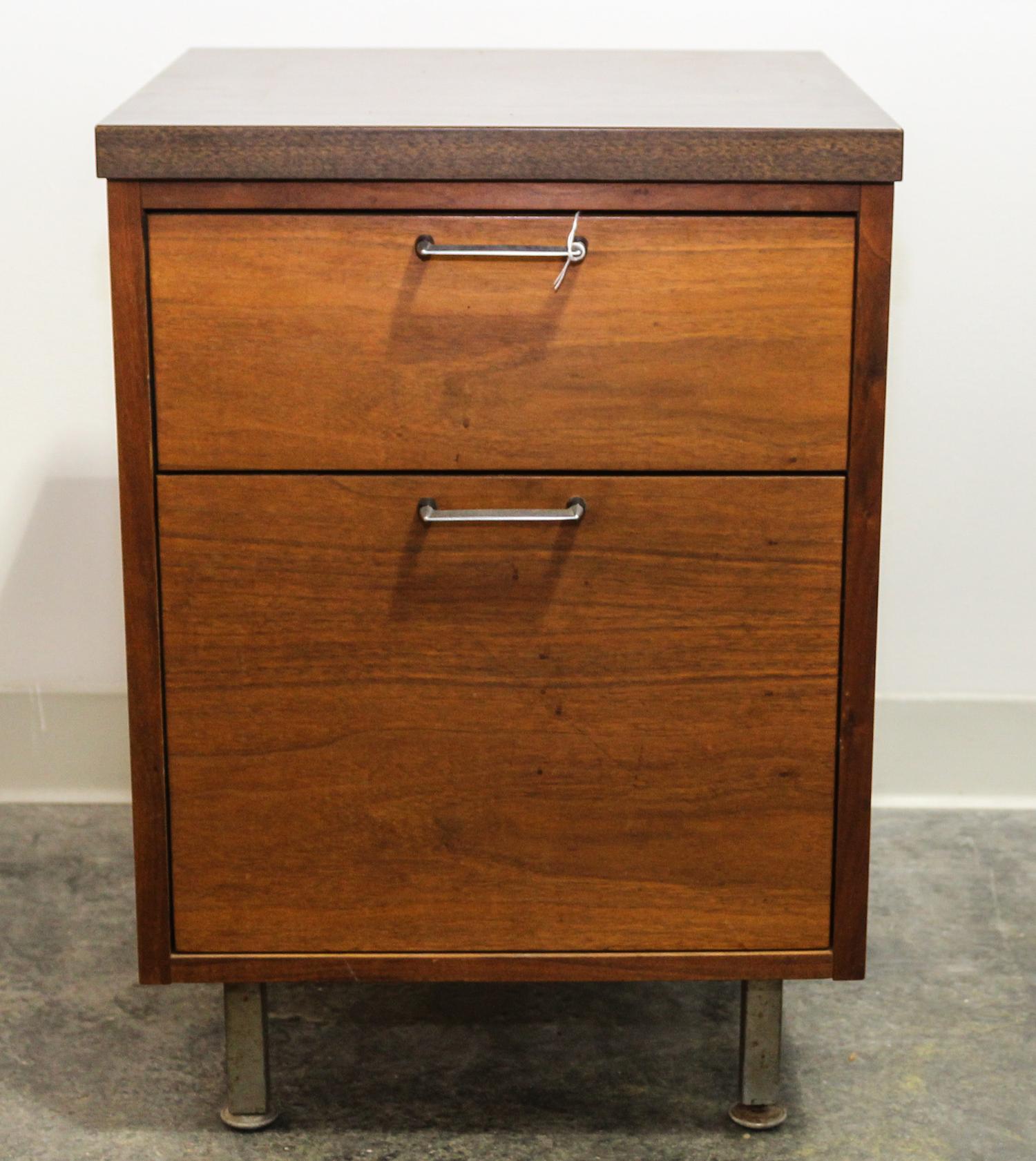 A Mid-Century American Wood File Cabinet Height 26 1/8 x width 18 1/4 x depth 18 1/2 inches. — MANNER OF HERMAN MILLER