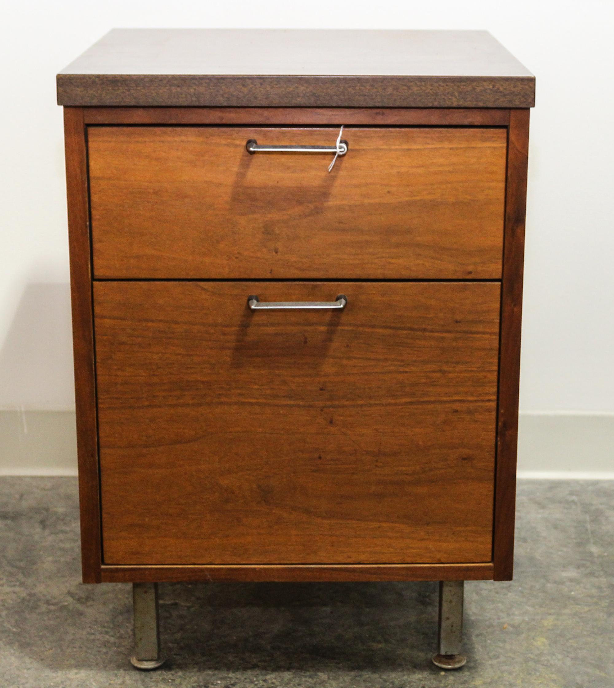 A Mid-Century American Wood File Cabinet Height 26 1/8 x width 18 1/4 x depth 18 1/2 inches. — MANNER OF HERMAN MILLER