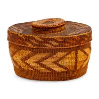 Tlingit Polychrome Rattletop Basket