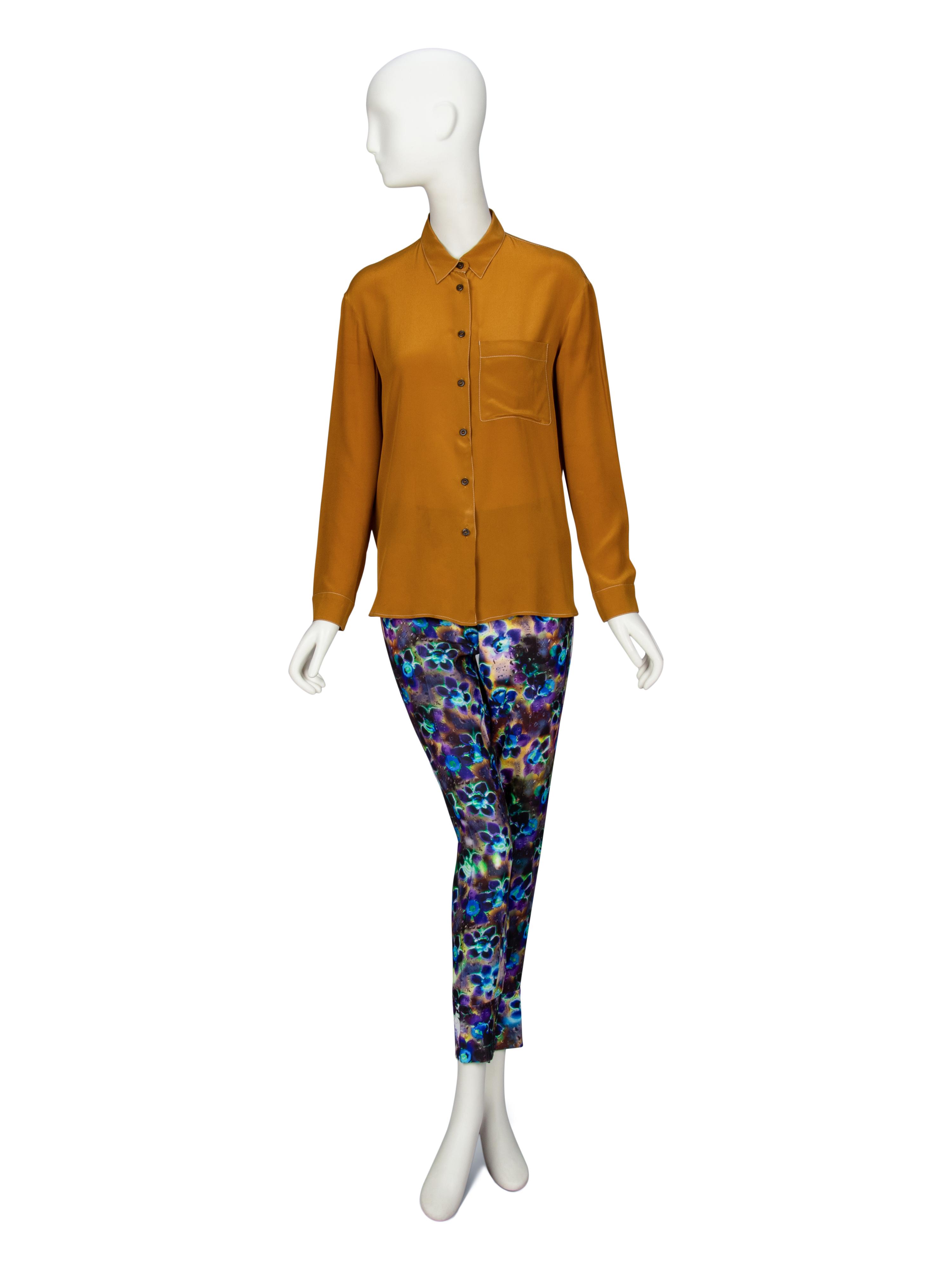 PRADA, SILK BLOUSE & PRINTED PANTS