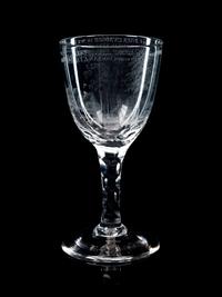A David Wolff-Attributed Stipple Engraved Wine Glass