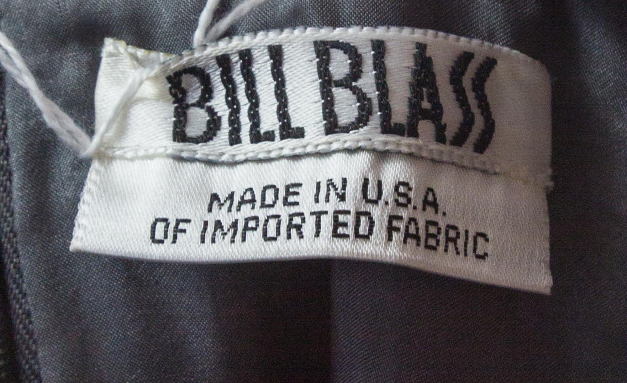A Bill Blass Grey Tinsel Strapless Cocktail Dress, Size 8.