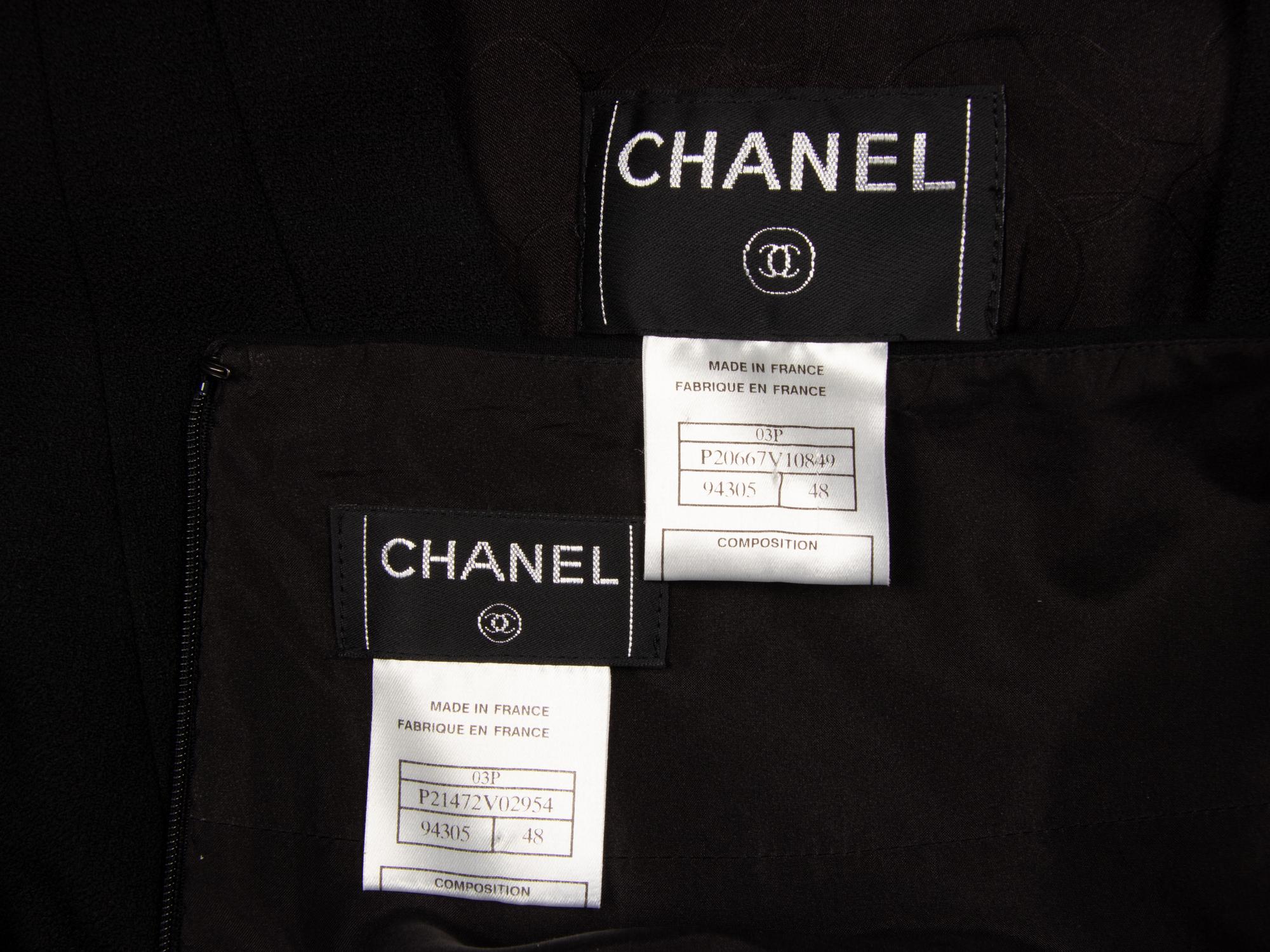 Chanel, Black Crêpe Skirt Suit