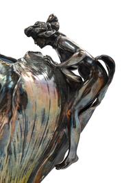 An Art Nouveau Silvered Vase