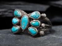 Men's Navajo Ingot and Turquoise Cluster Ring, Collected by Hoffman Birney (1891-1958)