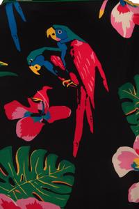 Valentino Silk Short Sleeve Tropical Print Dress with Belt, Resort 2017
