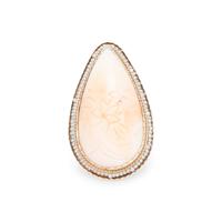 ANGEL SKIN CORAL AND SEED PEARL RING