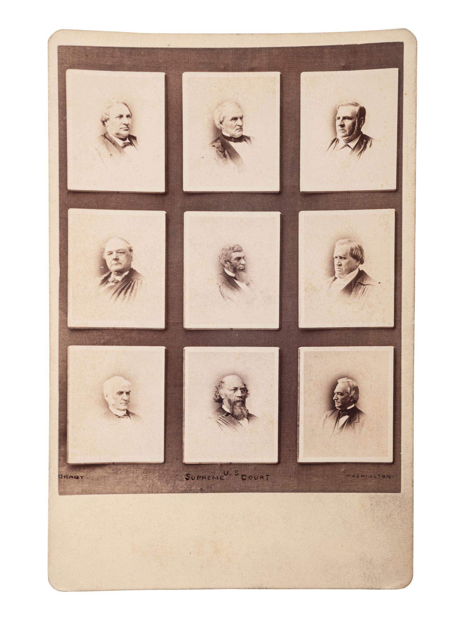 [SUPREME COURT]. Cabinet cards featuring Chief Justice Morrison R. Waite and other justices.