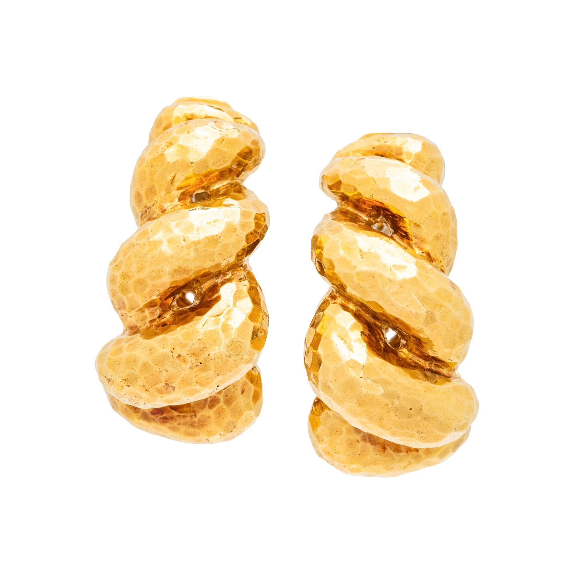 DAVID WEBB, YELLOW GOLD CLIP EARRINGS