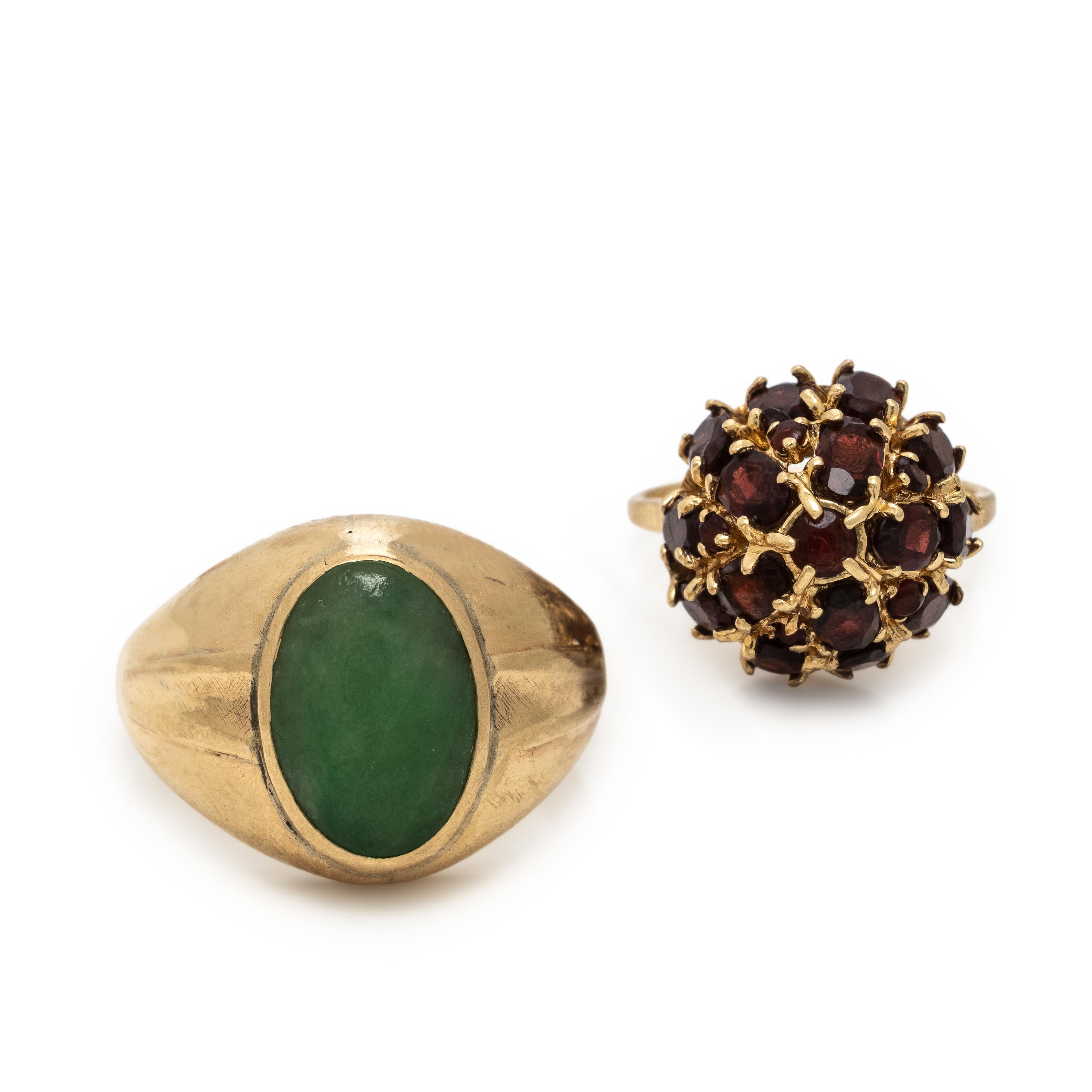 Jade Ring and Garnet Ring