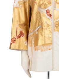 Chado Ralph Rucci Gold Painted Cotton Jacket, 1990-2000s